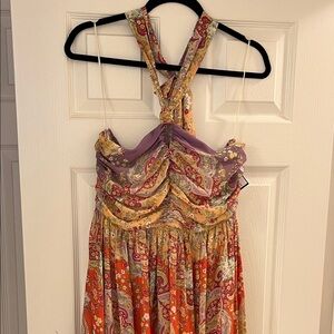 Floral Paisley Halter Maxi Dress